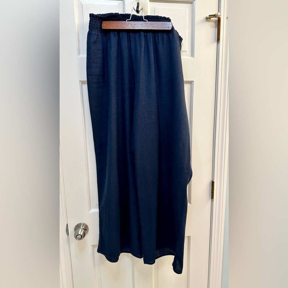 Ellen Tracy Wide Leg Linen Pants XL